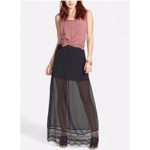 Frenchi Scalloped Hem Maxi Skirt 0111